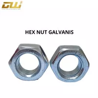 Mur / Hex Nut M24 Galvanis Putih Hitam Pitch 3,0 Kunci 36