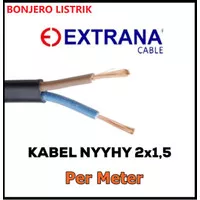 EXTRANA Kabel Listrik 2x1.5 Isi Serabut 2 x 1.5mm NYYHY SNI LMK