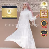 CHIANOZ Gamis Putih Hitam Ceruti Mewah Premium SIfon Lebaran Haji 220