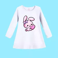 Kaos Daster Anak Perempuan Dress Anak Cewek Tunik Anak Motif Bunny