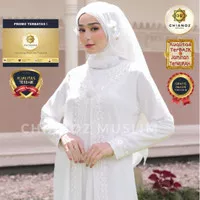 CHIANOZ Gamis Putih Hitam Ceruti Mewah Premium Sifon Lebaran Haji 313