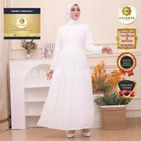 Baju Gamis Putih Lebaran Umroh Haji / Baju Busana Muslim Wanita # 211