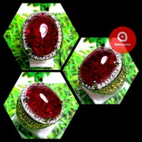 Cincin Batu Akik Merah Siam Pecah Seribu Big Size Hq