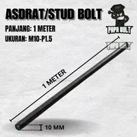 Asdrat Hitam / Stud Bolt Fulldrat M10 x 1 Meter / Long drat 10MM