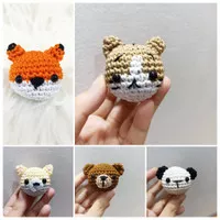 Gantungan kunci boneka amigurumi rajut beruang / panda / cat / shiba