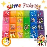 Mainan Edukasi Slime Palette 24 pcs Warna Warni Glitter Topping Mainan
