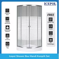 Icepol Shower Box / Screen Kamar Mandi 8015CHL Komplit Set Inc Tray