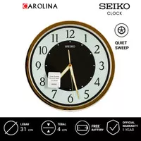 Jam Dinding SEIKO Analog QXA472G Quite Sweep Lumibrite White Black 