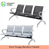 Kursi Tunggu Bandara Waiting Chair Kursi Tunggu Stainless 3 Seater