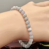 Giok jadeite feicui tipeA gelang butiran lavender hijau