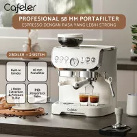 Cafeler Coffee Maker 2 Boiler Sistem Mesin Kopi Espresso Grinder 58MM