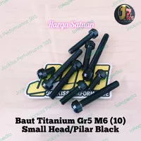 Baut Titanium Gr5 M6 MM Small Panjang 10 - 55 MM Hitam