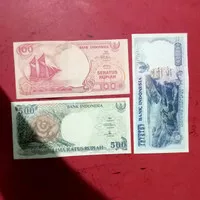 Set uang kertas kuno Rp 100 500 1000 1992 uang lama nostalgia TP10ch