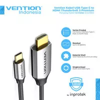 Kabel VENTION USB C To DisplayPort / DP Adapter Thunder Bolt 3 4K 1,5M