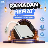 Converter 3 in 1 NYK USB 3.0 Type C to HDMI 4K
