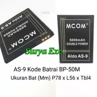 Baterai Aldo As-9 / BP-50M Batrai Aldo BP50M Batray Aldo As9 Double IC