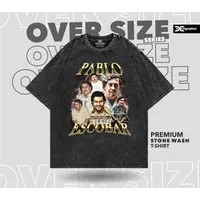 Kaos PABLO ESCOBAR Stone Wash Oversize / Tshirt NARCOS Vintage Cotton