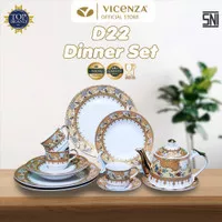 Vicenza Dinner Set Perangkat Makan Piring Gelas D22 Camelia