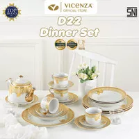 Vicenza Dinner Set Perangkat Makan Piring Gelas D22 Motif Lily