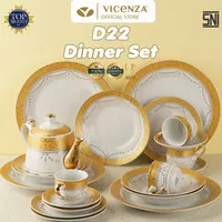 Vicenza Dinner Set Perangkat Makan Piring Gelas D22 Motif Padi