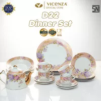 Vicenza Dinner Set Perangkat Makan Piring Gelas D22 Magnolia