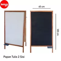 Papan Tulis 2 Sisi White Board & Black Board Menu Cafe 65 x 120 cm