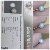 Natural Star white sapphire Ceylon 2 ct up Safir Ster Tajam plus memo