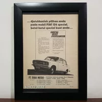 Iklan FIAT 124 SPECIAL Ejaan Lama Langka. Poster Mobil Antik Vintage