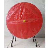 Meja Lipat Merah Bulat Phylia / Meja Belajar / Meja Makan / Meja Tamu