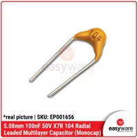 Capacitor Monocap 100N 104 0.1uF 50V Monolithic Ceramic Capacitor