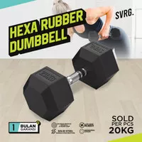 Svarga Hexagonal Dumbbell - 20 KG - Hexagon Rubber Dumbell Barbell