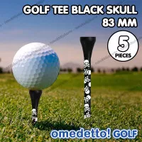 GOLF WOODEN TEE TEES BLACK SKULL BAMBOO OMEDETTO