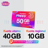Kartu Perdana Tri Happy 50GB 30 Hari Random