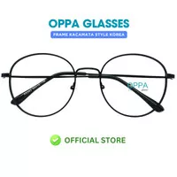 Frame Kacamata Korea Pria Wanita OPPA OP39 FBL Hitam Bulat Minus Gaya