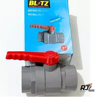 Stop Kran Keran Ball Valve PVC Plastik Tebal BLITZ 3 Inch