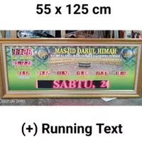 Jam Masjid Digital Jam Adzan Running Teks 55 x 125 cm