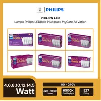 Lampu PHILIPS LED Bulb Multipack 4W 6W 8W 10W 12W 14.5W Watt Mycare