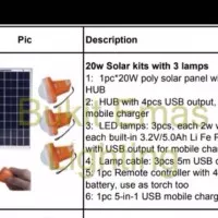 Lampu Sehen Solar Kit 20 Wp solar panel + 3 lampu beserta battery