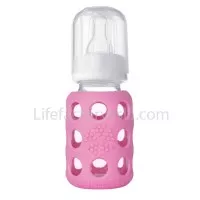 Lifefactory 4 oz (120 ml) Baby Bottle come with stage 1 - Pink