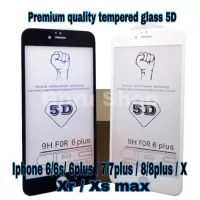 Tempered glass warna full 5D 4D/3D iphone 6 6plus 7 7plus 8 8plus x