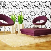 Wallpaper Sticker Dinding Polkadot Hitam Putih 45cm x 10m