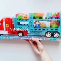 Mobil truk gandeng molen pasir isi 5 mainan anak besar truck roda