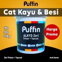 Cat besi anti karat PUFFIN Alkyd 2in1 1kg cat minyak 2 in 1