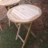 FREE ONGKIR Meja piknik lipat bundar 50cmt55cm folding table kayu jati