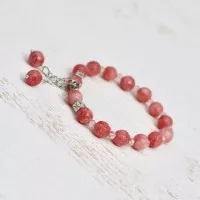 Gelang batu pink rhodonite