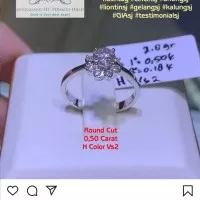 Cincin solitaire berlian eropa emas putih full white gold