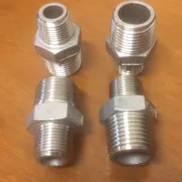 Double nipple / neple stainless 1/2 x 3/8” inch
