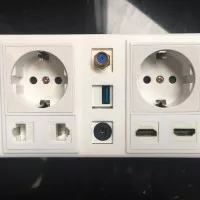 Stop kontak / Power Socket Universal HDMI USB 3.0 CAT 6 RJ 45 Tosl