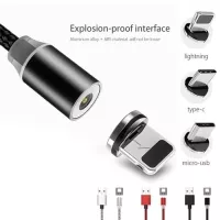 Kabel Data Magnetic 3 connector 3in1 LED Fast charge