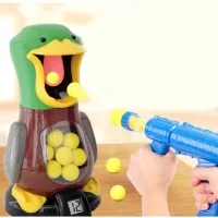 Mainan Anak Pistol Tembakan Bebek Lucu dengan Peluru Lembut untuk Anak